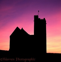 Lundy church at sunset